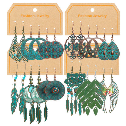 Bohemian Vintage Leaf Earrings Set Stylish Accessories