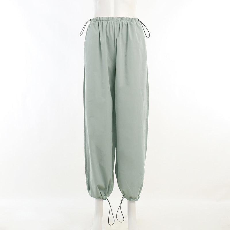 Trendy Wide-Leg Casual Pants with Drawstring Waist