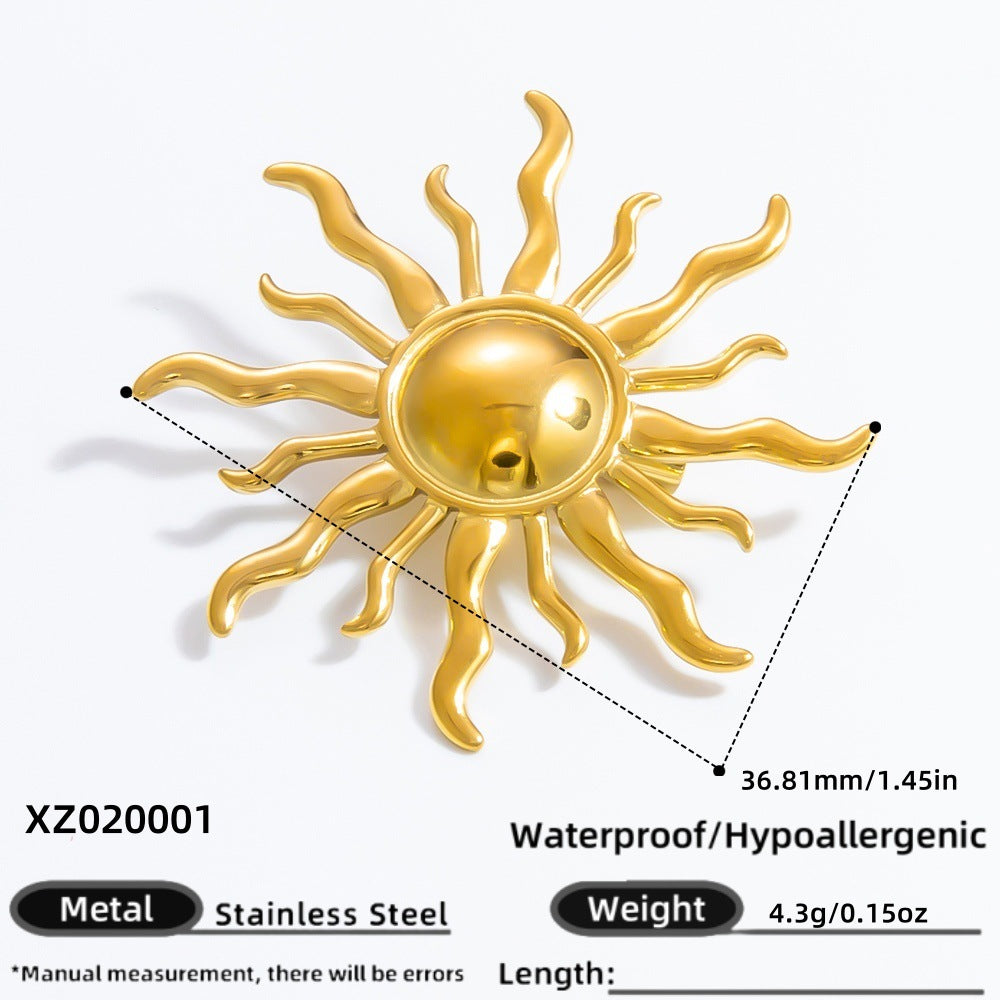 Floral Stainless Steel Brooch Elegant Fashion Accessory