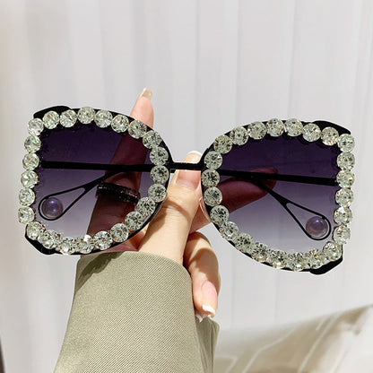 Trendy Oversized Luxury Rhinestone Sunglasses for Women
