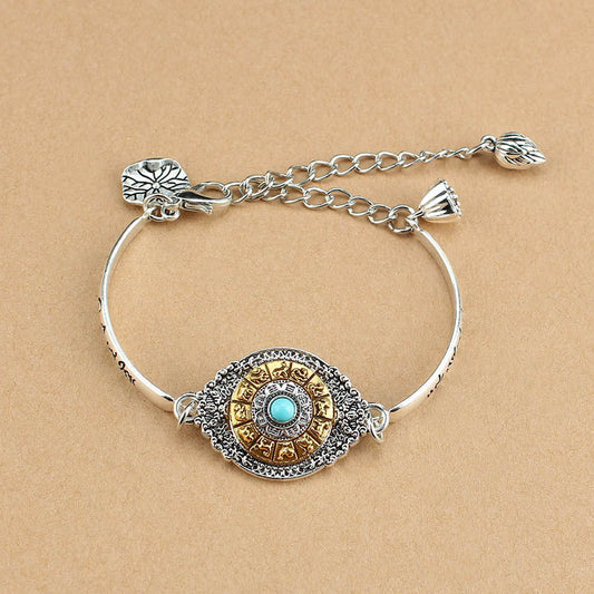 National Style The Eight Trigrams Of Zodiac Sign Rotated The Six Character Mantra Bracelet