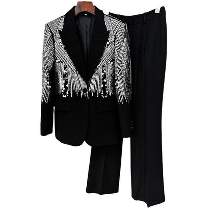 Sequin Embellished Suit Pants Set