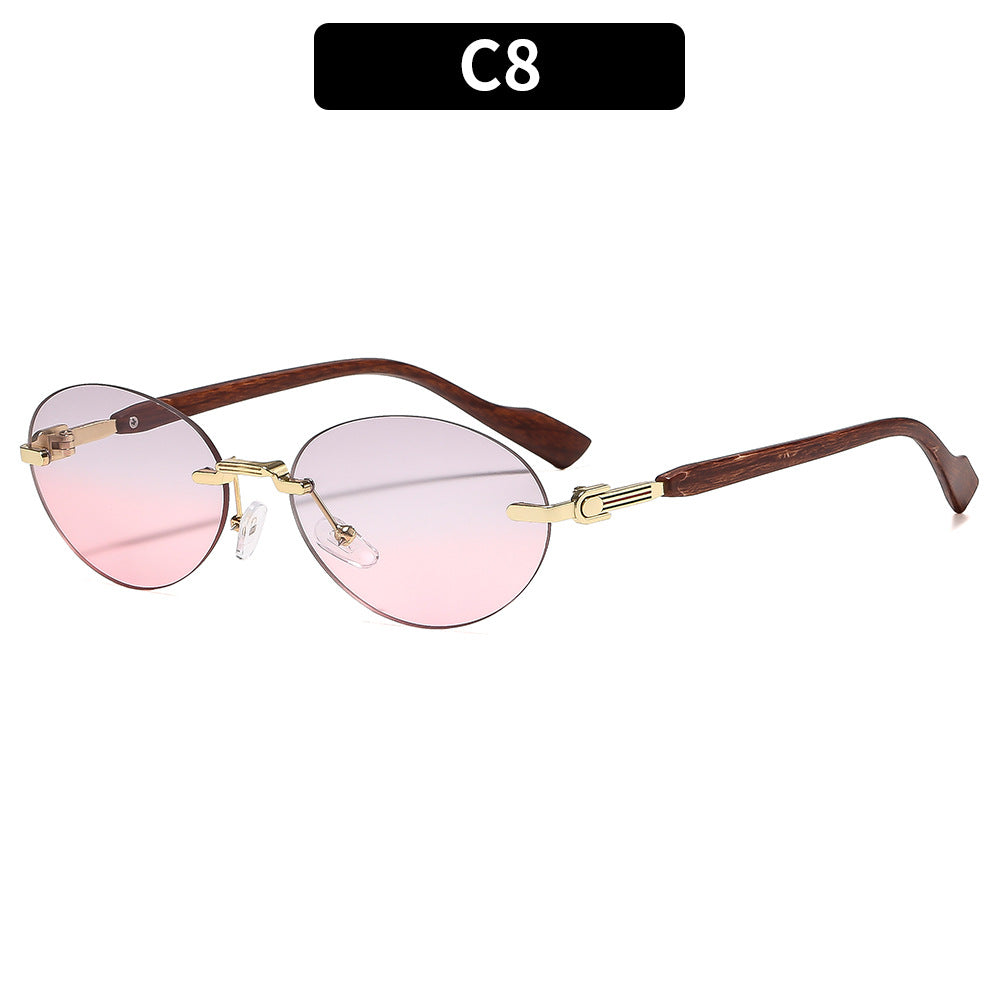 Trendy Oval Frame Sunglasses with UV400 Protection