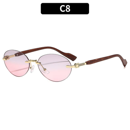 Trendy Oval Frame Sunglasses with UV400 Protection