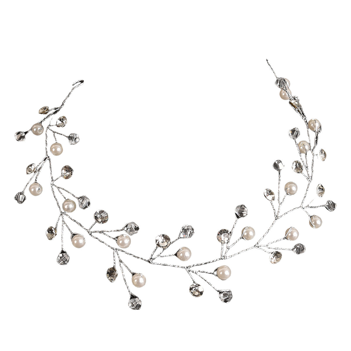 Handmade Pearl And Rhinestone Hairband Wedding Accessories