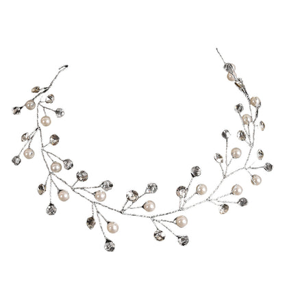 Handmade Pearl And Rhinestone Hairband Wedding Accessories