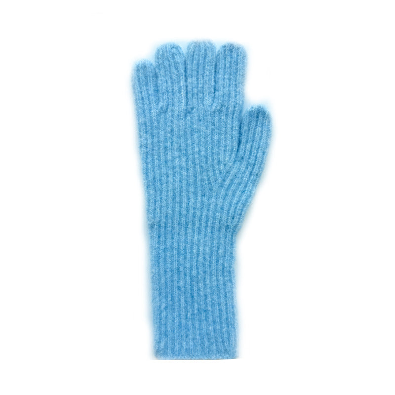Solid Color Wool Blended Touchscreen Gloves for Women