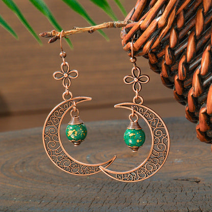 Elegant Vintage Leaf Dangle Earrings Zinc Alloy Art Design