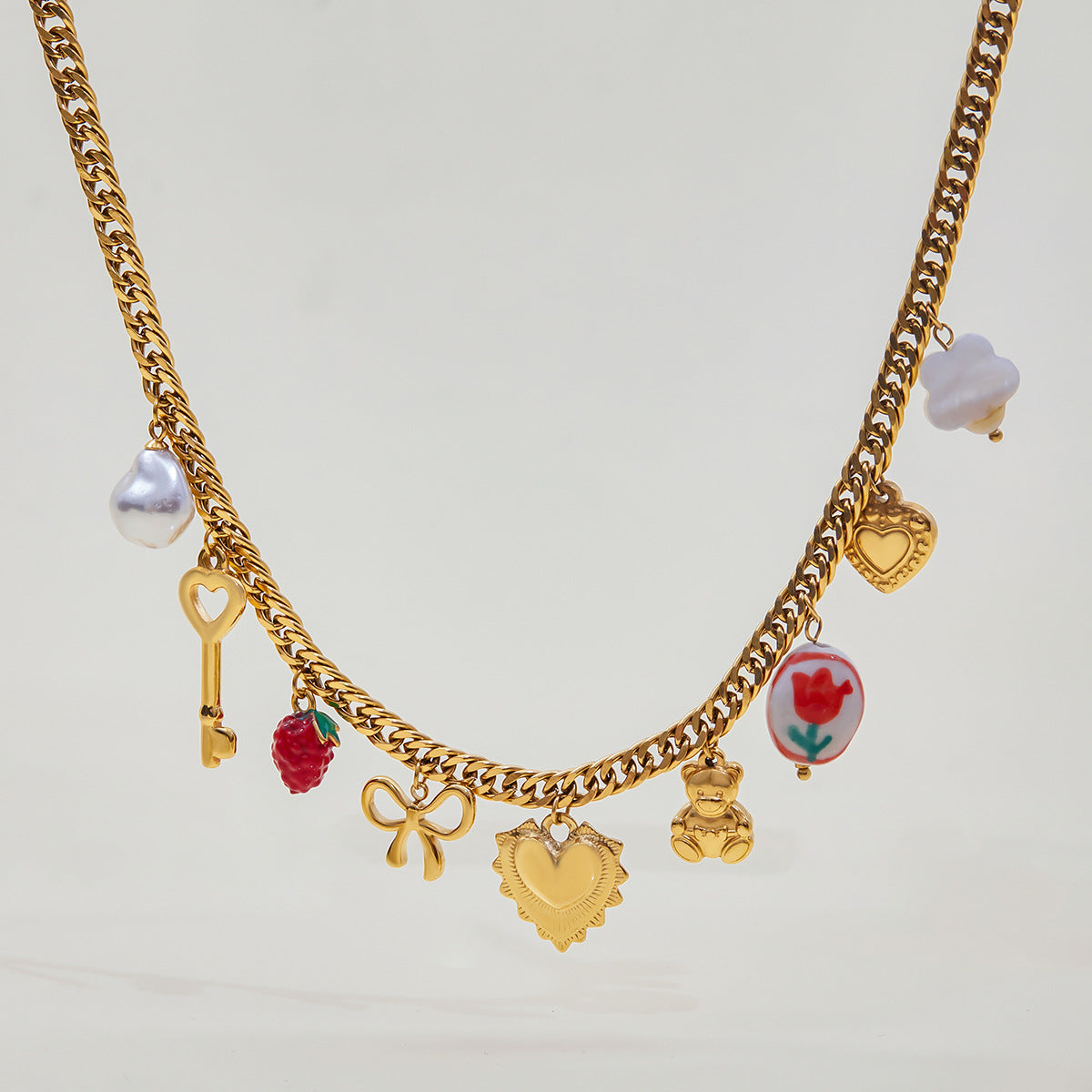 Beach Style Gold Pendant Scarf Necklace