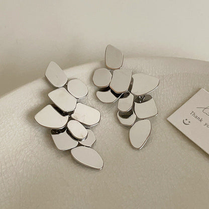 Exaggerated Geometric Drop Stud Earrings