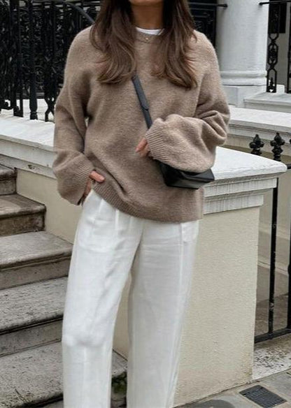 Oversized Knit Sweater Soft Breathable Fabric