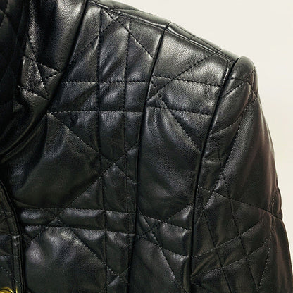 Slim Fit Short PU Leather Motorcycle Jacket