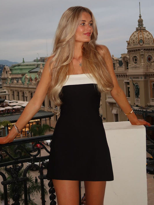 Color Block Sleeveless Bodycon Mini Dress