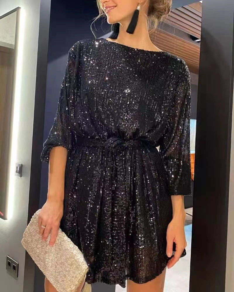 Glitter Sequin Dress for Festivals and Parties