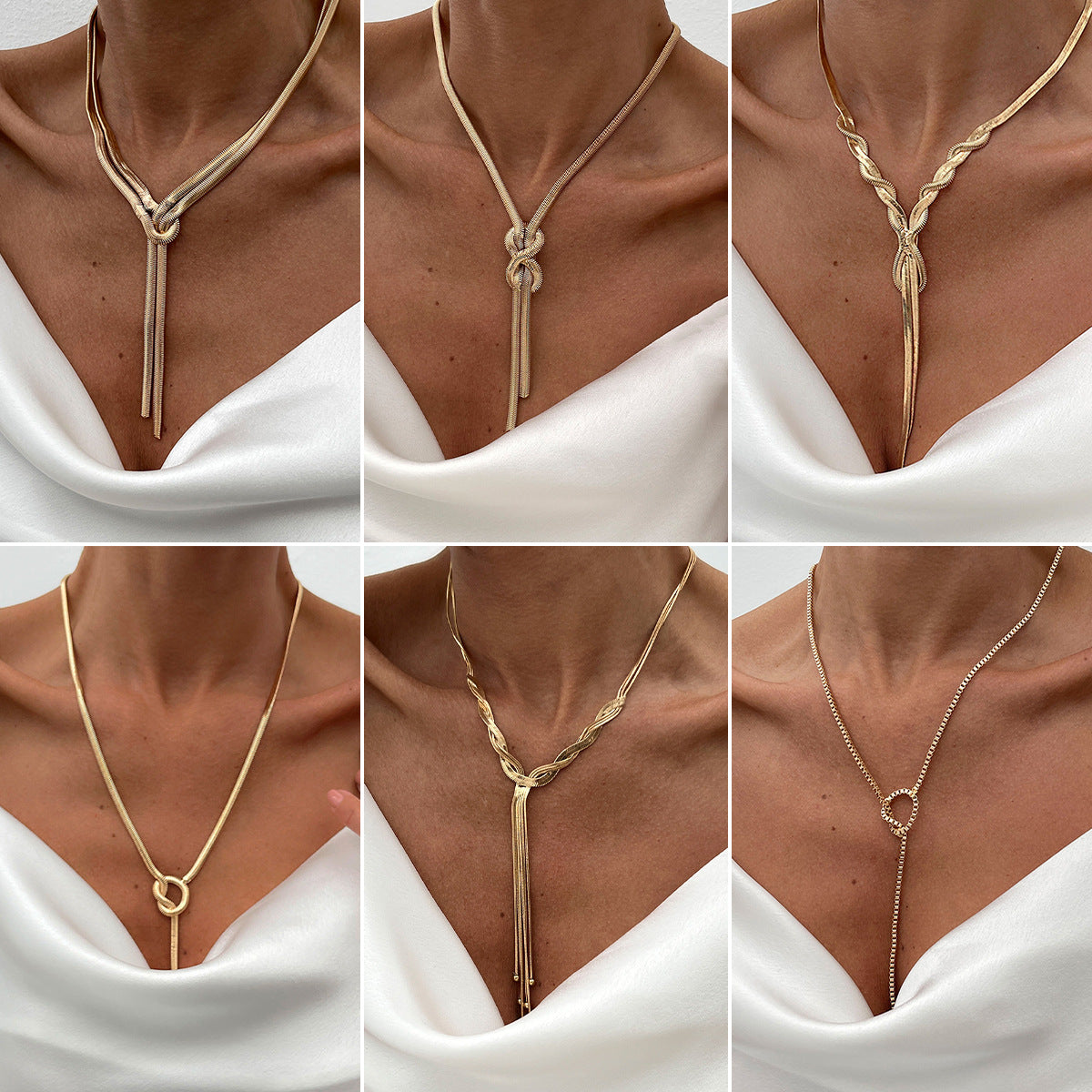 Woven Snake Bone Chain Necklace For Women, Hip Hop Style