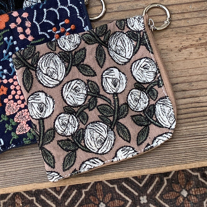 Cute Cotton Linen Embroidered Coin Purse Mini Makeup Bag