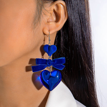 Vintage Minimalist Bow Heart Earrings Acrylic Valentine Jewelry