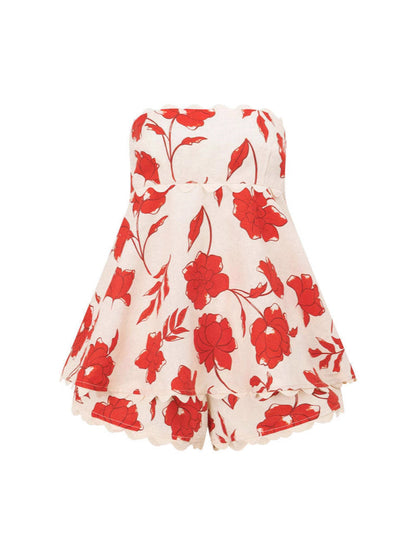 Trendy Floral Linen 2-Piece Set for Elegant Casual Wear
