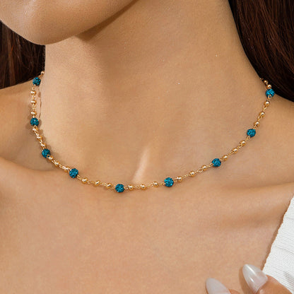 Trendy Minimalist Beaded Necklace With Resin Pendant