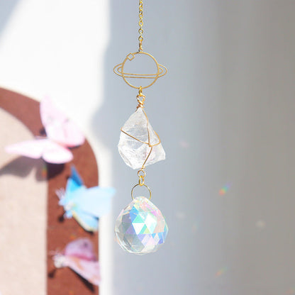 Irregular Stone Evil Eye Crystal Suncatcher