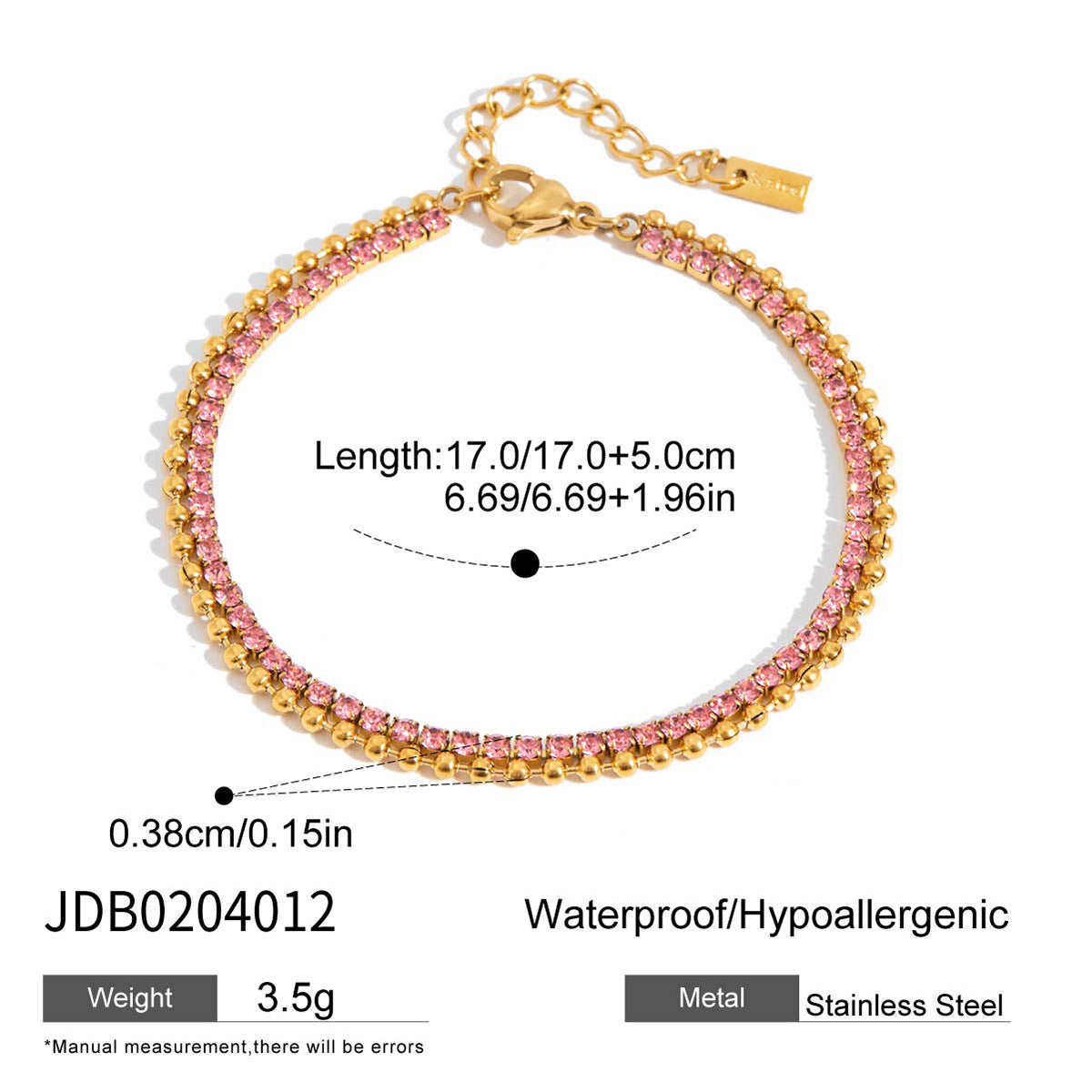 Gold Plated Charm Linked Chain Strand Bracelet