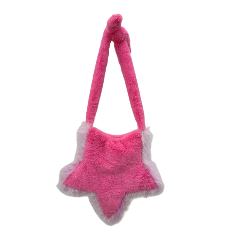 Cute Fuzzy Star-shaped Crossbody Shoulder Bag