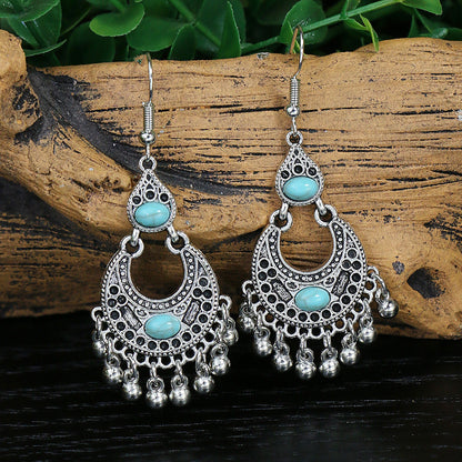 Bohemian Tassel Drop Earrings Geometric Alloy Earrings