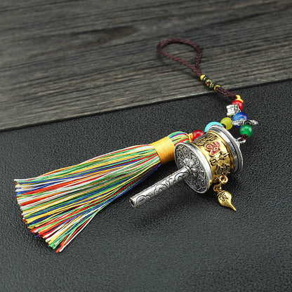 Tibetan Six-Character Motto, Prayer Cylinder, Car Pendant, Wheel Turning, Charm, Car Interior Mirror, Men'S And Women'S Hanging Ornaments