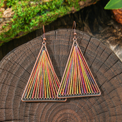 Bohemian Tassel Drop Earrings Colorful Ethnic Jewelry Set