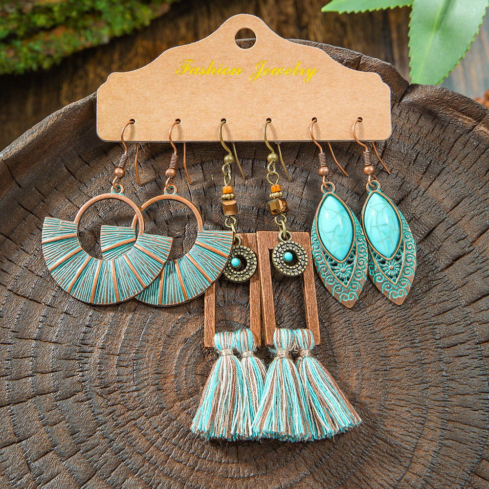 Bohemian Tassel Earrings Vintage Metal