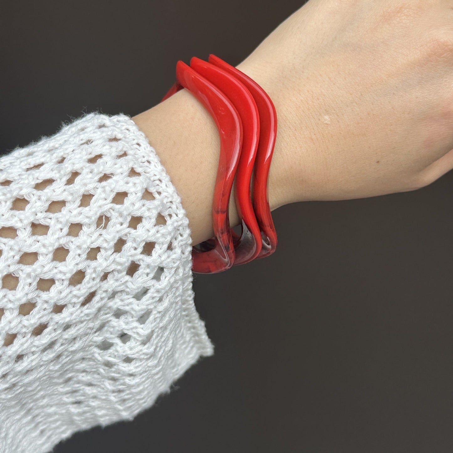 Simple Geometric Gradient Bangle Bracelet