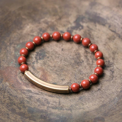 Red Blue Stone Beads Multi-Layer Bracelet Couple Original Retro Ethnic Style Bracelet Women'S Literary And Male Jewelry