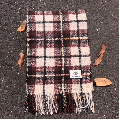 Classic Plaid Thicken Warm Christmas Theme Shawl