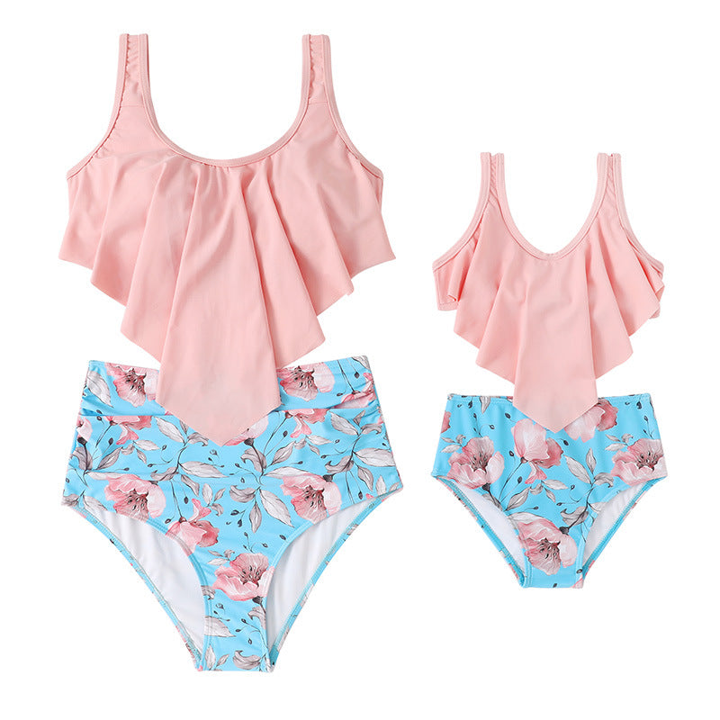 New High-Waisted Bikini Swimsuits For Moms And Kids