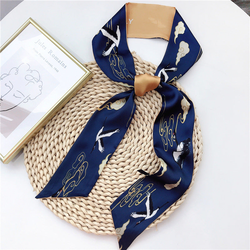 Silk Scarf Long Silk Scarf Braided Hair Tied Bag With Gift Spinning Literature And Art