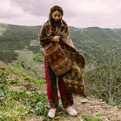 Ethnic Tibetan Style Versatile Shawls, Cloaks And Blankets Scarf