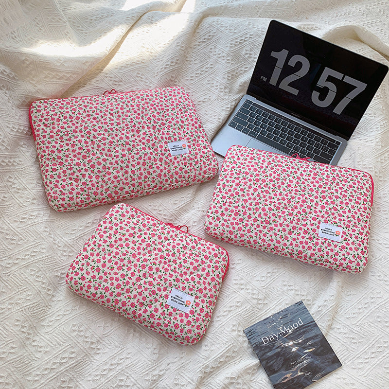 Flower Love Print Cute Laptop Ipad Bag