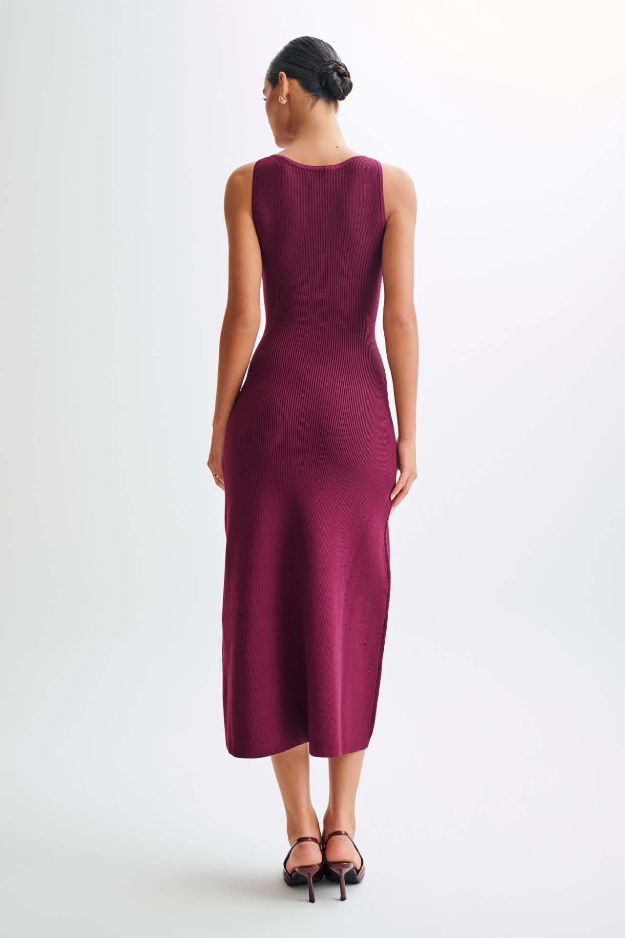 Elegant Button Down Knit Maxi Dress