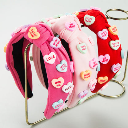 Valentine's Day Heart Shaped Hairband Cute Thick Fabric Headband