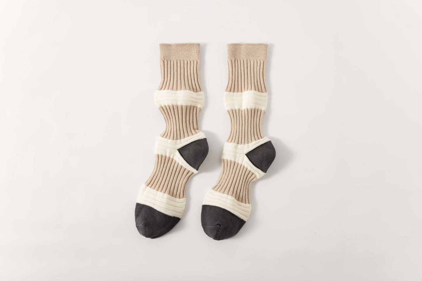 Striped Color Block Casual Crew Socks