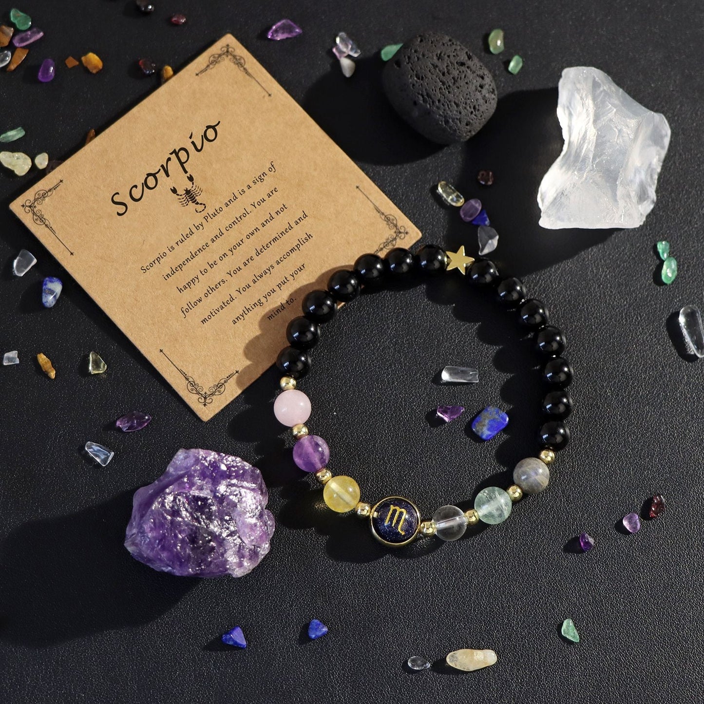 Vintage 12 Constellations Stone Beaded Bracelets