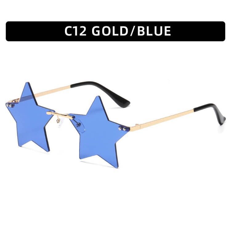 Fashionable Frameworkless Star-Shaped Sunglasses Punk Style