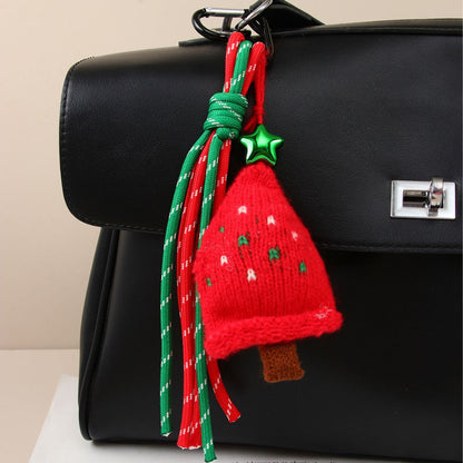Creative Knit Beanie Christmas Theme Bag Charm