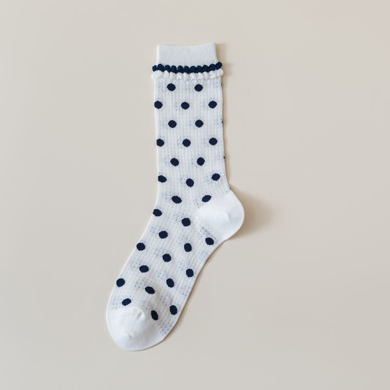 Rufia - Adorable White Rolled Edge Sheer Socks