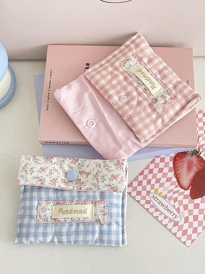 Floral Pattern Storage Pouch Stylish Cotton Bag