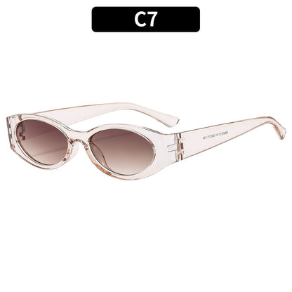 Trendy Oval Frame UV400 Sunglasses for Outdoor Activities