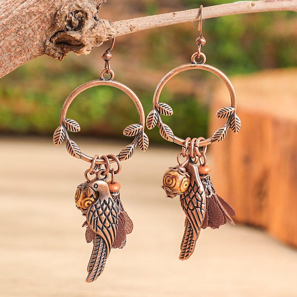 Bohemian Style Leaf Earrings Trendy Zinc Alloy Jewelry