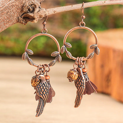 Bohemian Style Leaf Earrings Trendy Zinc Alloy Jewelry