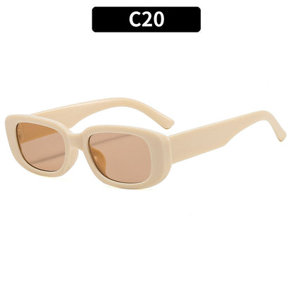 Trendy Square Frame Sunglasses Pink Lens Stylish Women's Eyewear