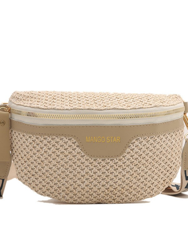 Trendy Woven Grass Crossbody Bag for Women